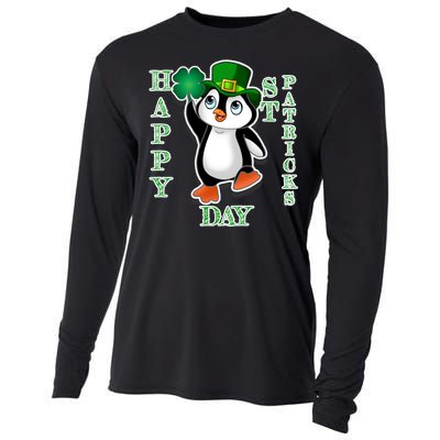 Cute Penguin Happy St Patricks Day Cooling Performance Long Sleeve Crew