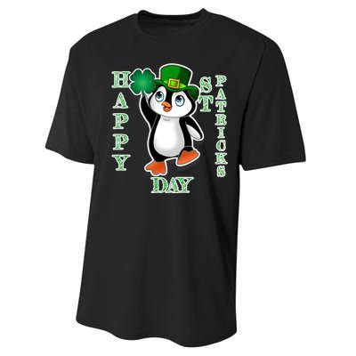 Cute Penguin Happy St Patricks Day Performance Sprint T-Shirt