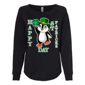 Cute Penguin Happy St Patricks Day Womens California Wash Sweatshirt