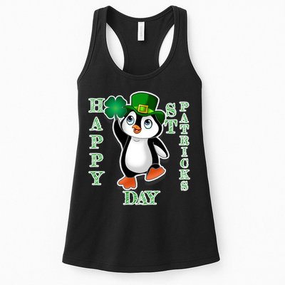 Cute Penguin Happy St Patricks Day Womens Tank Top