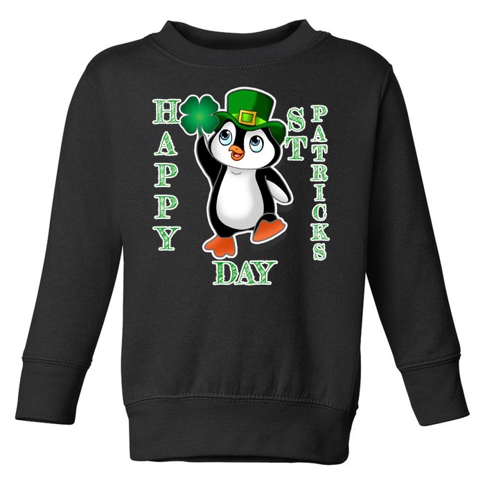 Cute Penguin Happy St Patricks Day Toddler Sweatshirt