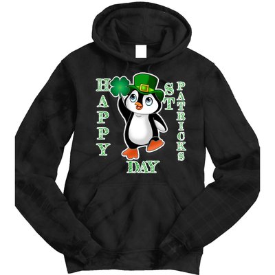 Cute Penguin Happy St Patricks Day Tie Dye Hoodie