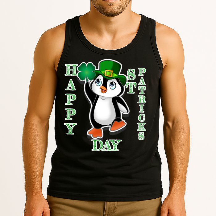 Cute Penguin Happy St Patricks Day Tank Top