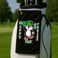 Cute Penguin Happy St Patricks Day Golf Towel
