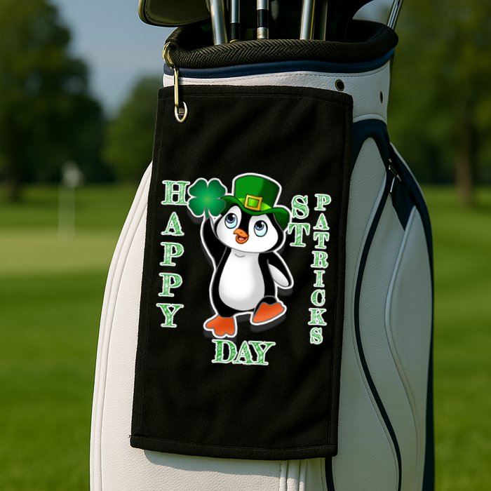 Cute Penguin Happy St Patricks Day Golf Towel