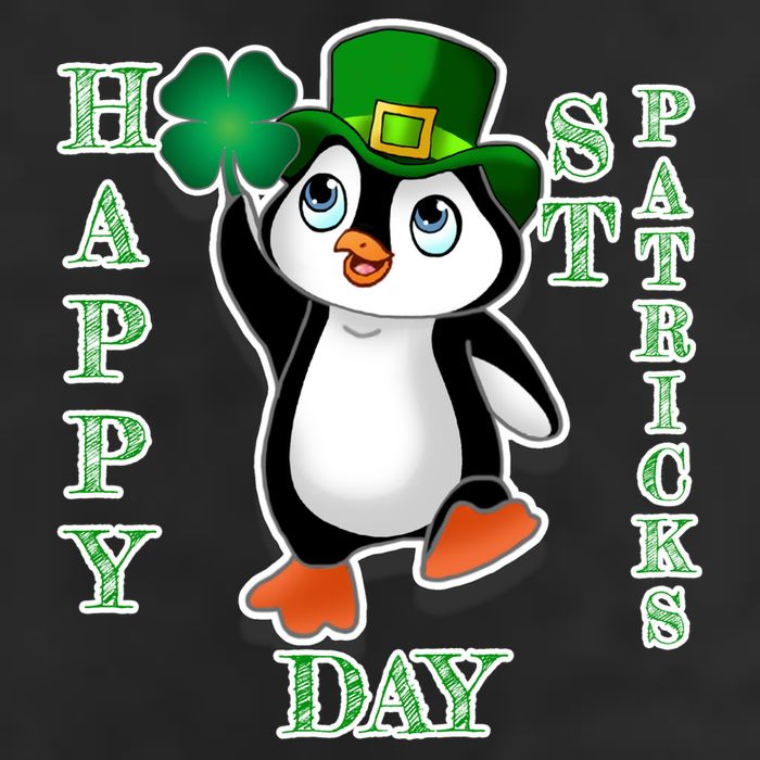 Cute Penguin Happy St Patricks Day Golf Towel