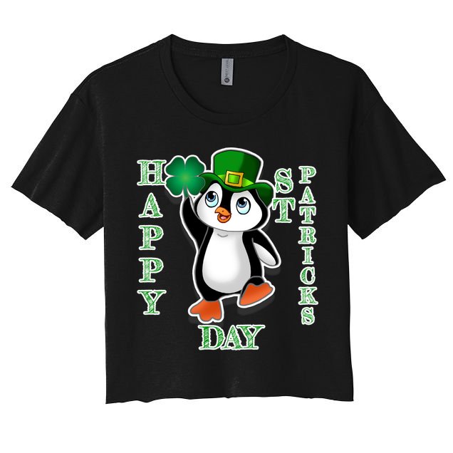 Cute Penguin Happy St Patricks Day Crop Top