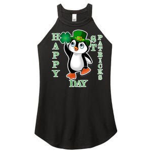 Cute Penguin Happy St Patricks Day Women's Perfect Tri Rocker Tank