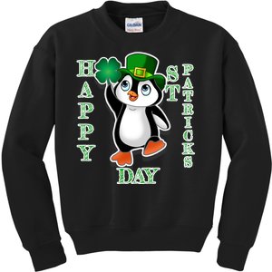 Cute Penguin Happy St Patricks Day Kids Sweatshirt