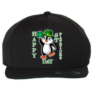 Cute Penguin Happy St Patricks Day Wool Snapback Cap