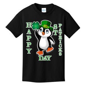 Cute Penguin Happy St Patricks Day Kids T-Shirt