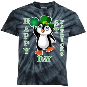 Cute Penguin Happy St Patricks Day Kids Tie-Dye T-Shirt