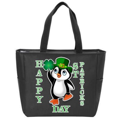 Cute Penguin Happy St Patricks Day Zip Tote Bag