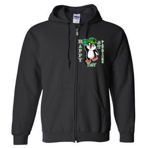 Cute Penguin Happy St Patricks Day Full Zip Hoodie