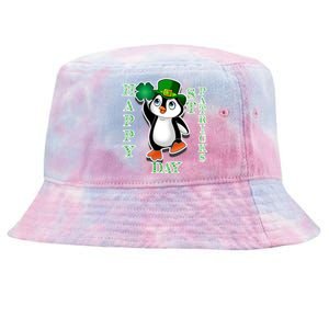 Cute Penguin Happy St Patricks Day Tie-Dyed Bucket Hat