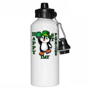 Cute Penguin Happy St Patricks Day Aluminum Water Bottle