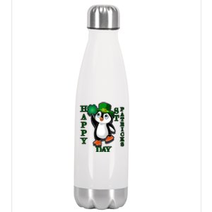 Cute Penguin Happy St Patricks Day Stainless Steel Insulated Water Bottle