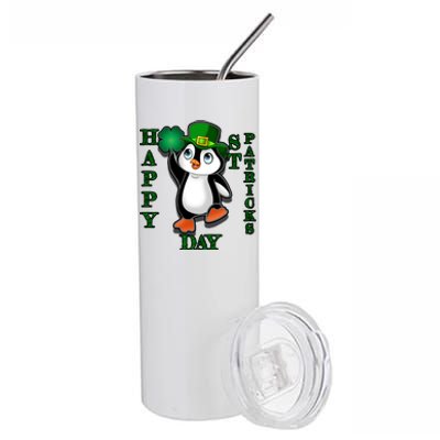 Cute Penguin Happy St Patricks Day Stainless Steel Tumbler