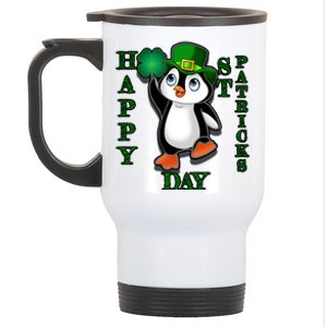 Cute Penguin Happy St Patricks Day Stainless Steel Travel Mug