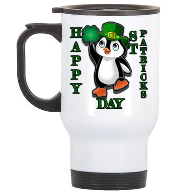 Cute Penguin Happy St Patricks Day Stainless Steel Travel Mug