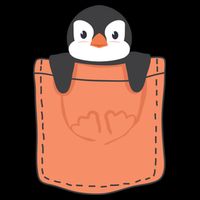 Cute Penguin In Pocket Flexfit Unipanel Trucker Cap