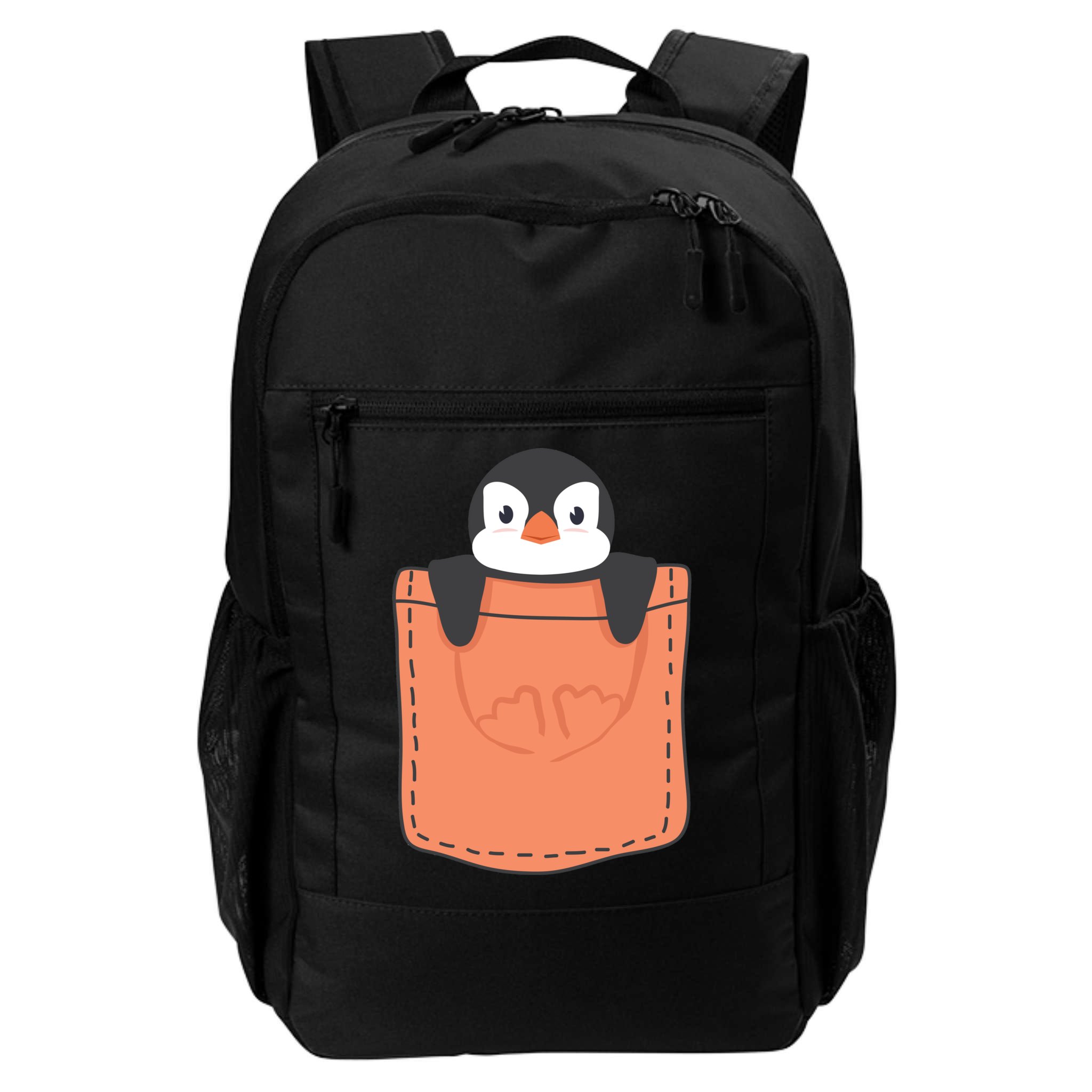 Cute Penguin In Pocket Backpack