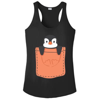 Cute Penguin In Pocket Ladies PosiCharge Competitor Racerback Tank