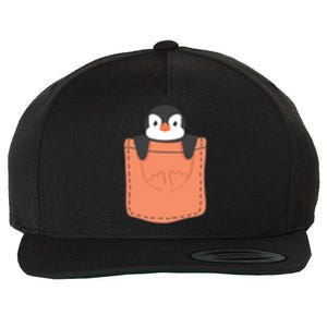 Cute Penguin In Pocket Wool Snapback Cap