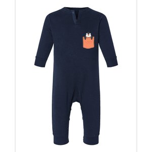 Cute Penguin In Pocket Infant Fleece One Piece