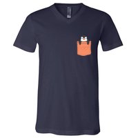 Cute Penguin In Pocket V-Neck T-Shirt