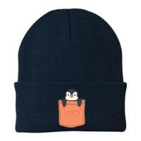 Cute Penguin In Pocket Knit Cap Winter Beanie