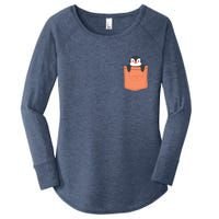 Cute Penguin In Pocket Women's Perfect Tri Tunic Long Sleeve Shirt