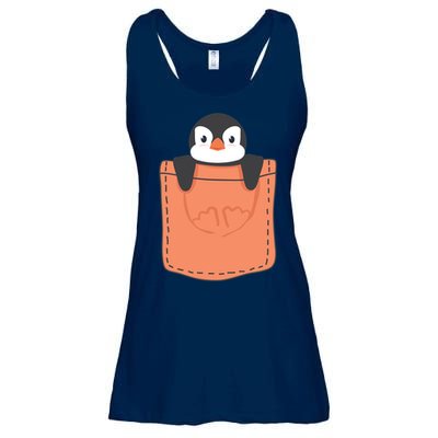 Cute Penguin In Pocket Ladies Essential Flowy Tank