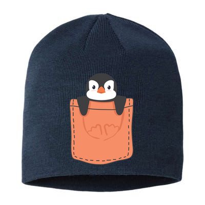 Cute Penguin In Pocket Sustainable Beanie