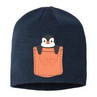 Cute Penguin In Pocket Sustainable Beanie