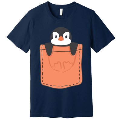 Cute Penguin In Pocket Premium T-Shirt