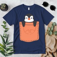 Cute Penguin In Pocket Premium T-Shirt