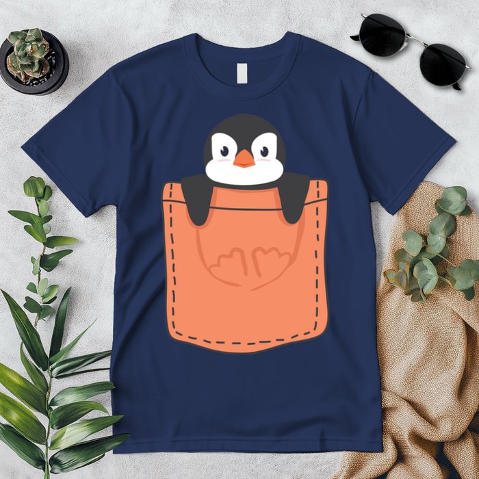 Cute Penguin In Pocket Premium T-Shirt