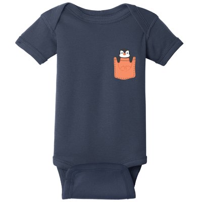 Cute Penguin In Pocket Baby Bodysuit