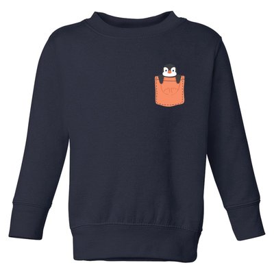 Cute Penguin In Pocket Toddler Sweatshirt