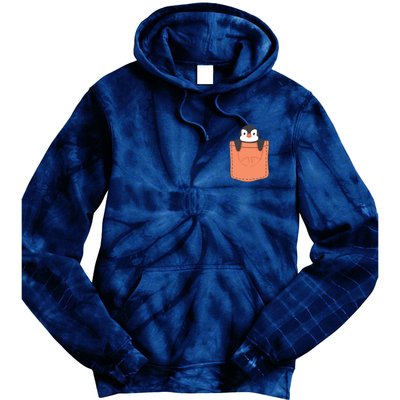 Cute Penguin In Pocket Tie Dye Hoodie