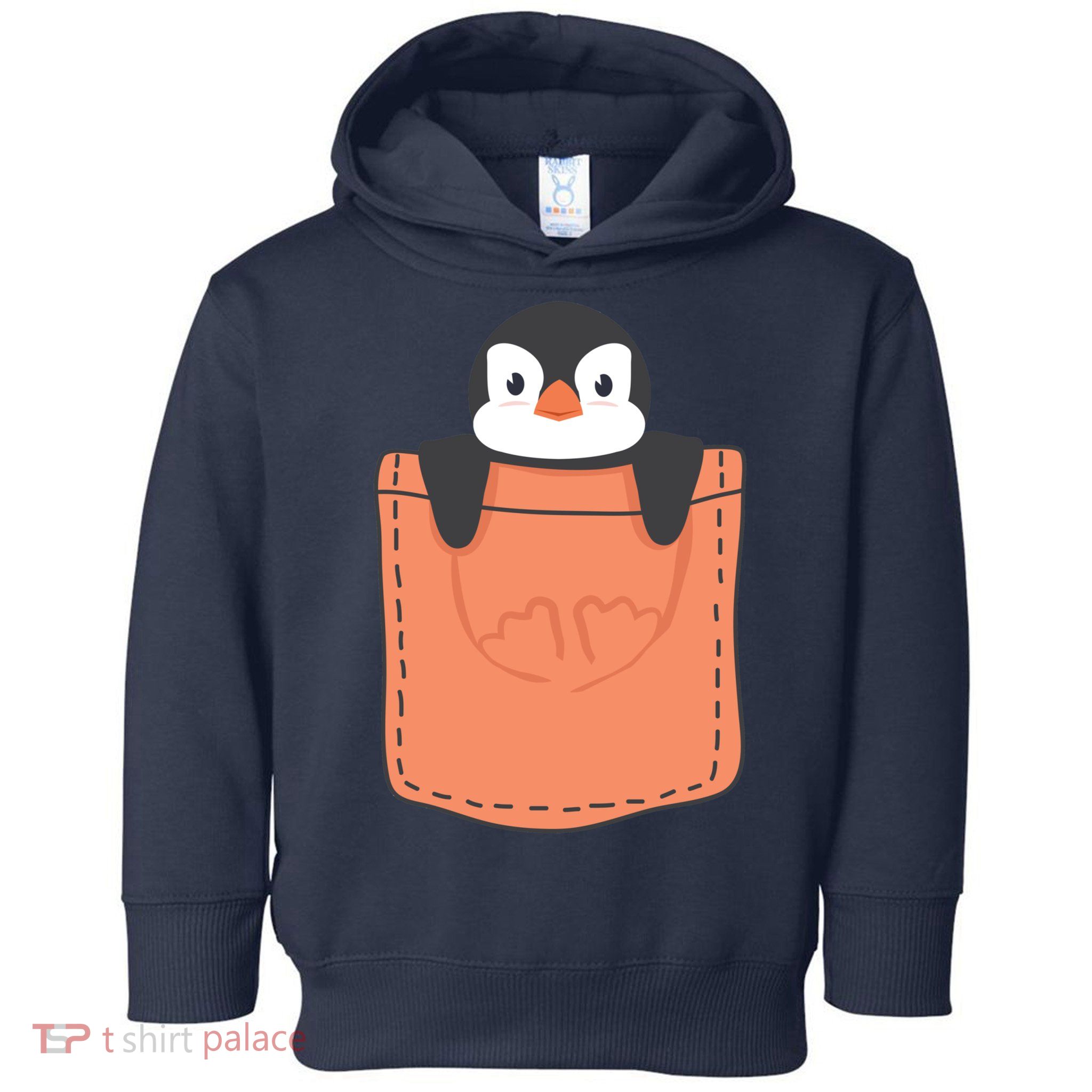 Cute Penguin In Pocket Toddler Hoodie