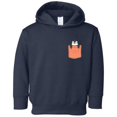 Cute Penguin In Pocket Toddler Hoodie