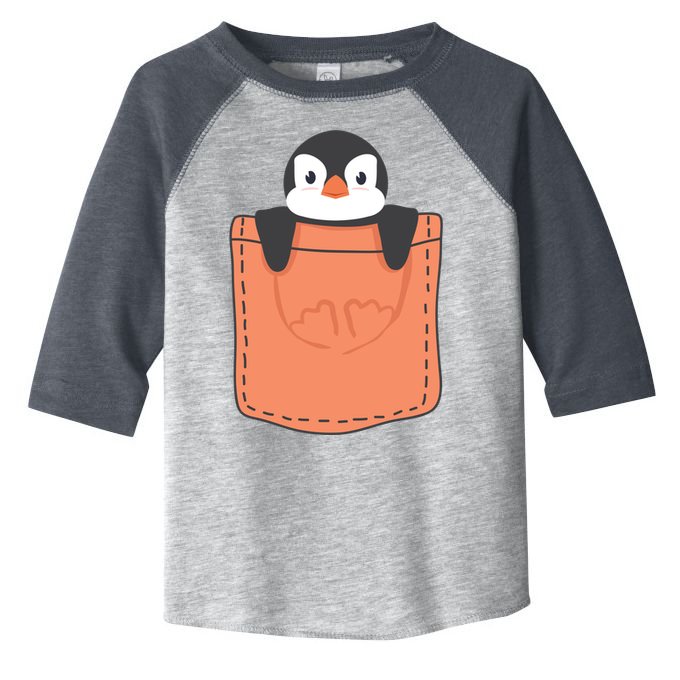 Cute Penguin In Pocket Toddler Fine Jersey T-Shirt