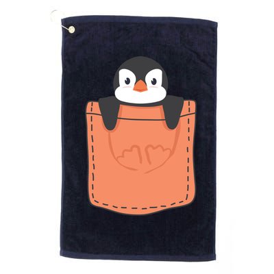 Cute Penguin In Pocket Golf Towel