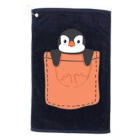 Cute Penguin In Pocket Golf Towel