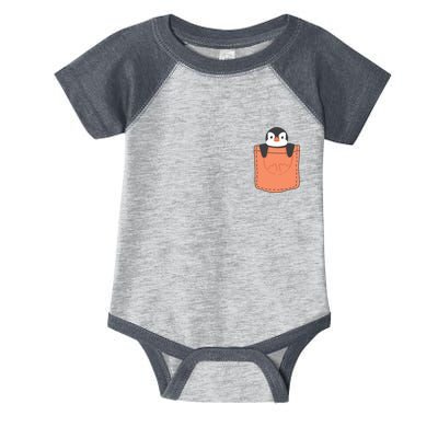 Cute Penguin In Pocket Infant Baby Jersey Bodysuit