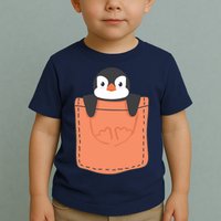 Cute Penguin In Pocket Toddler T-Shirt