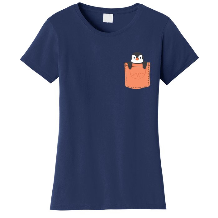 Cute Penguin In Pocket Women's T-Shirt