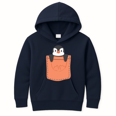 Cute Penguin In Pocket Kids Hoodie